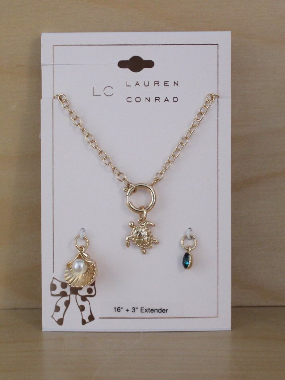 LC Lauren Conrad Gold Tone Turtle Charm Necklace